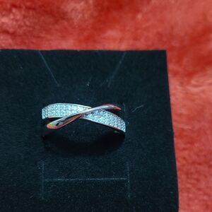 Elegant Silver and White Crystal Women's Ring